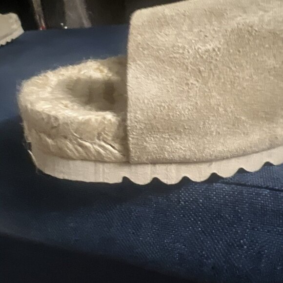Bio Bio Beige Suede Leather Slide Buckle Espadrilles Sandals Sz US 9.5 - NEW - Picture 13 of 13